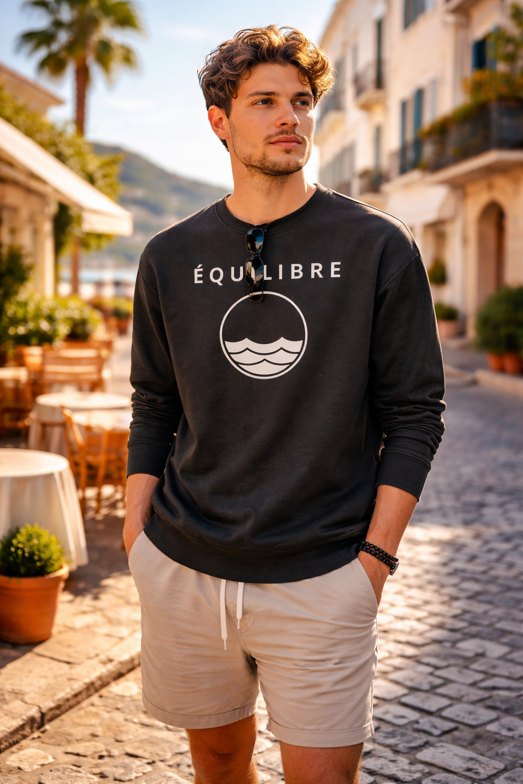 ÉQUILIBRE Signature Premium Sweatshirt  black color comfortable streetwear minimalist style