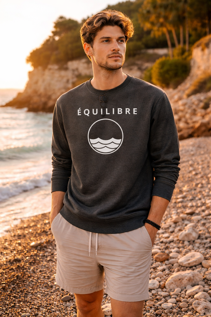 ÉQUILIBRE Signature Premium Sweatshirt  black color comfortable streetwear minimalist style