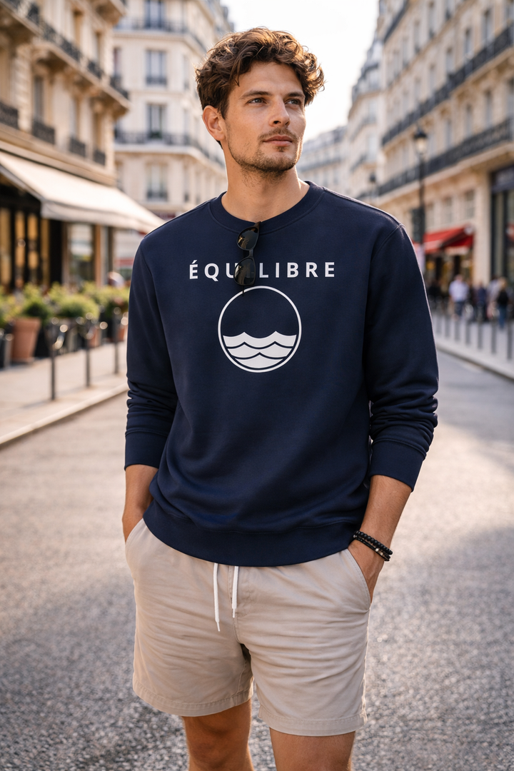 ÉQUILIBRE Signature Premium Sweatshirt  black color comfortable streetwear minimalist style