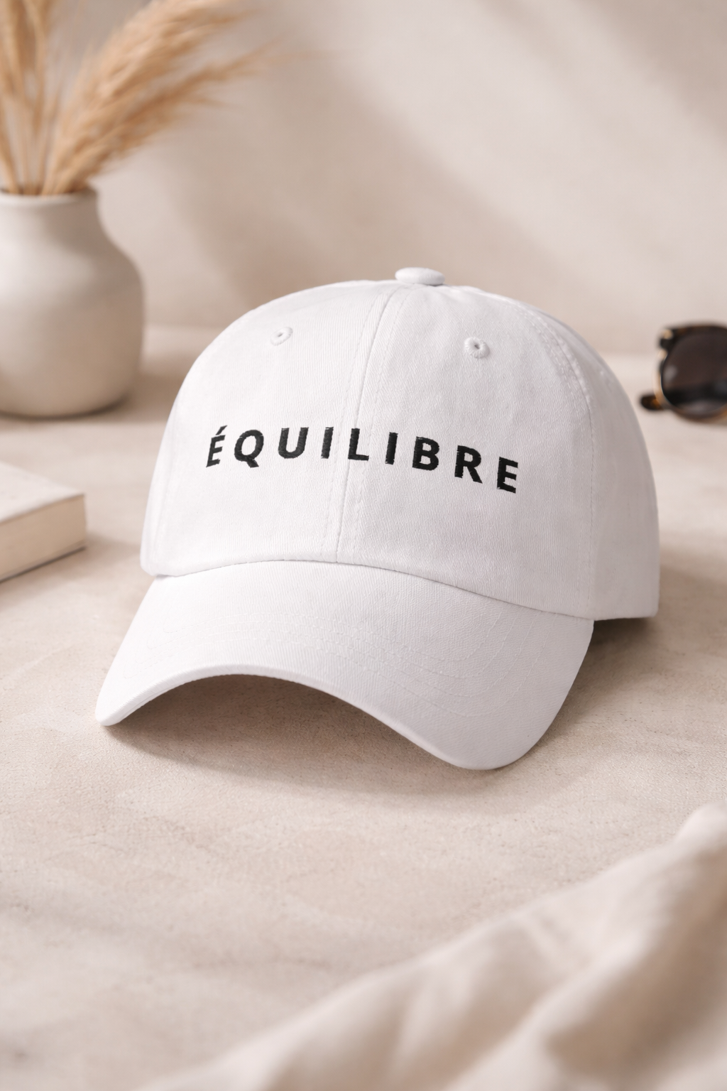  ÉQUILIBRE Signature Cap black and white worn casually modern streetwear aesthetic look