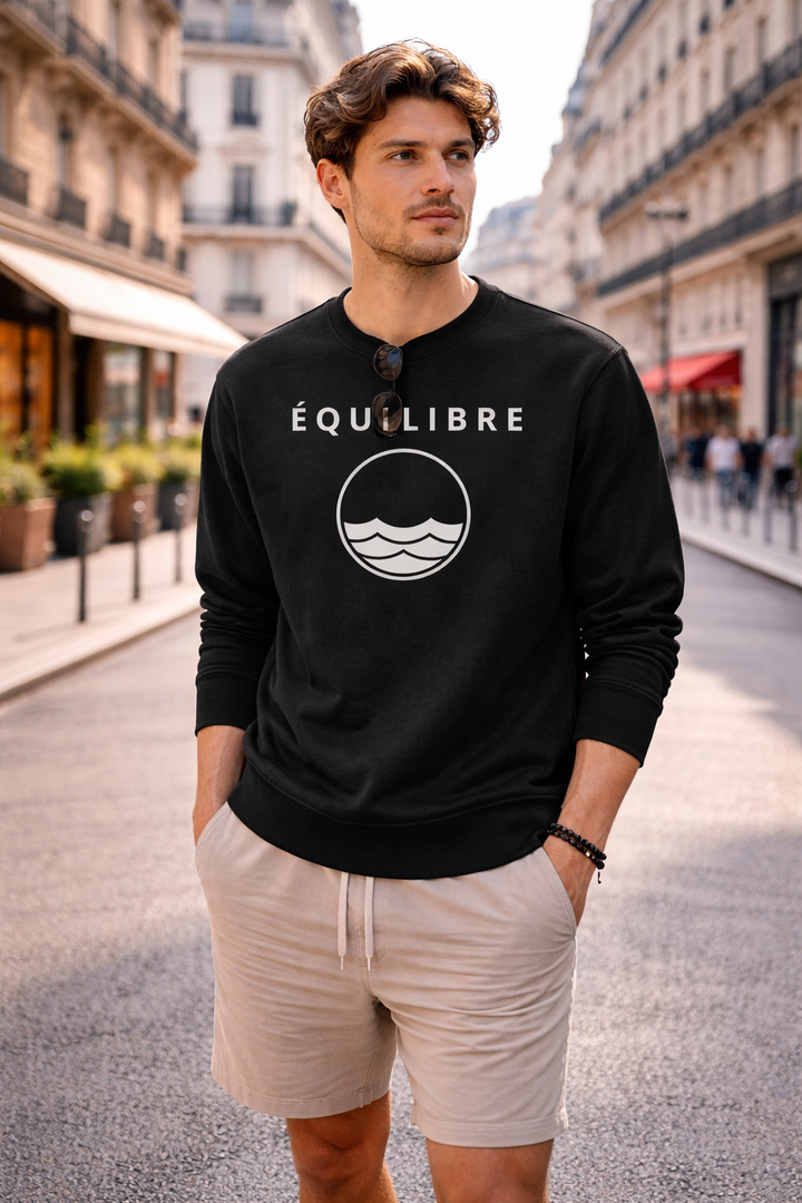 ÉQUILIBRE Signature Premium Sweatshirt multiple colors worn stylish casual streetwear look