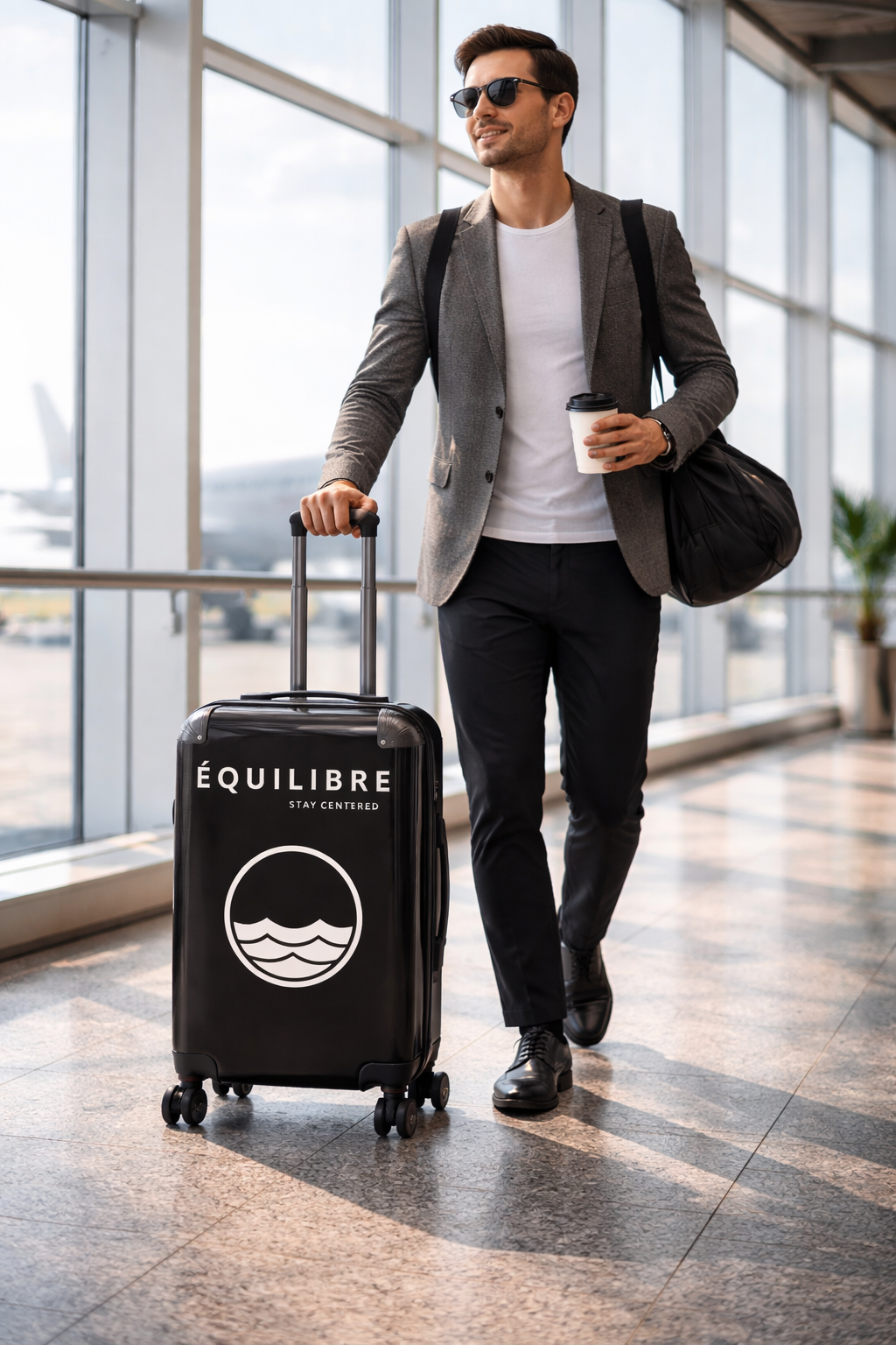 ÉQUILIBRE Suitcase Travel with Masteryall black premium luggage design travel with mastery