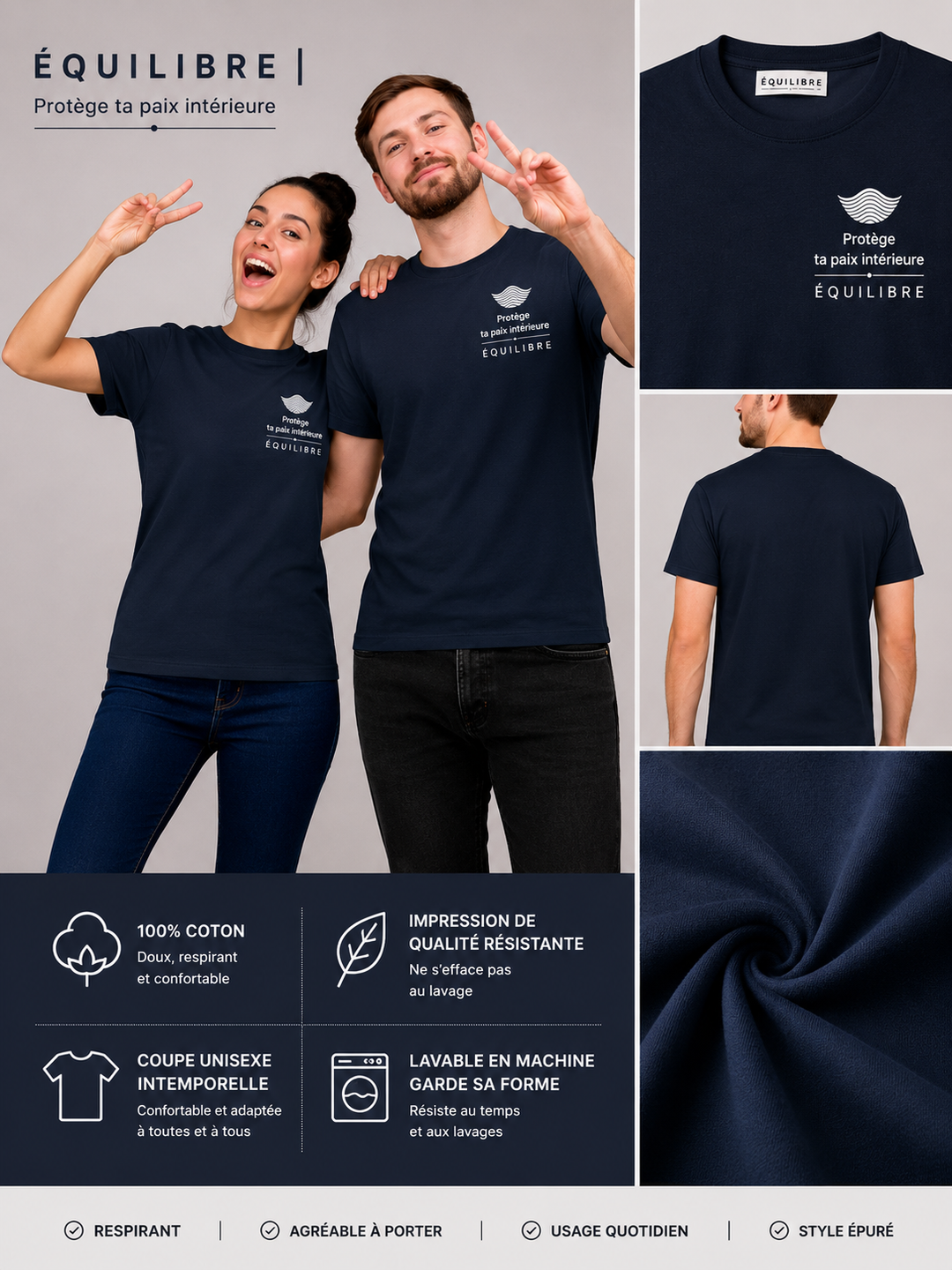 Premium Embroidered T-Shirt | ÉQUILIBRE