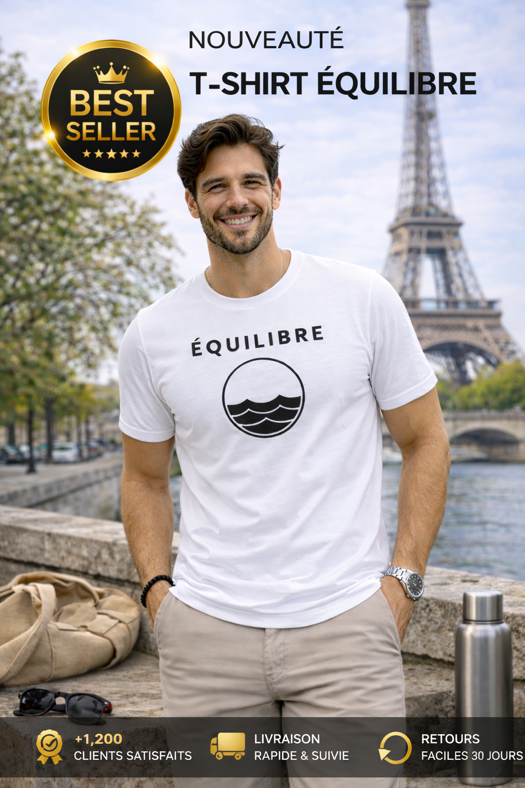ÉQUILIBRE Signature Balance Tee Minimalist PREMIUM T-Shirt aesthetic clean look modern minimalist streetwear vibe