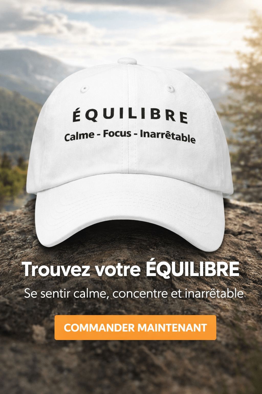 ÉQUILIBRE Calm Focus Unstoppable Cap high-quality embroidered logo cap