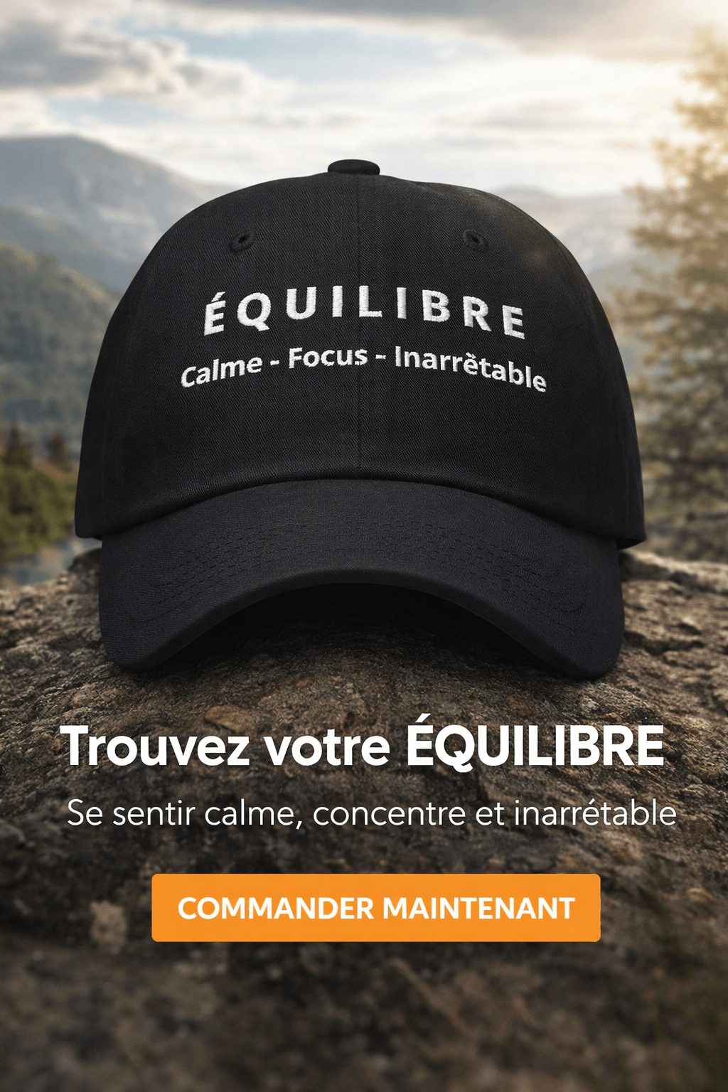 ÉQUILIBRE Calm Focus Unstoppable Cap comfortable casual wear headwear