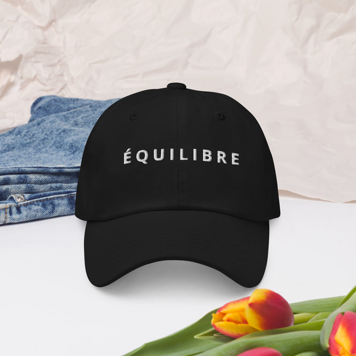 ÉQUILIBRE Signature Cap black and white worn casually modern streetwear aesthetic look