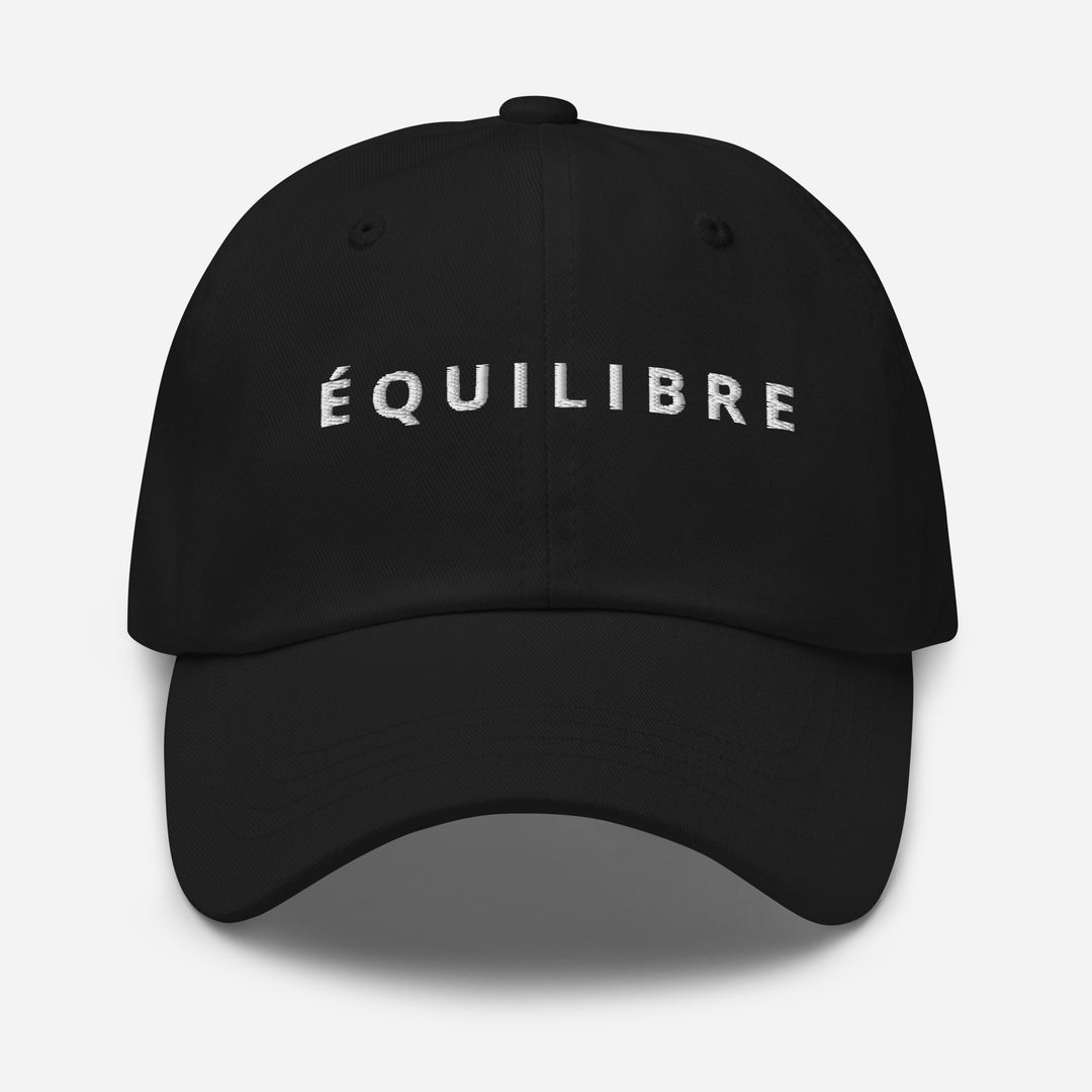 Black  ÉQUILIBRE Signature Cap front view structured fit premium quality street style