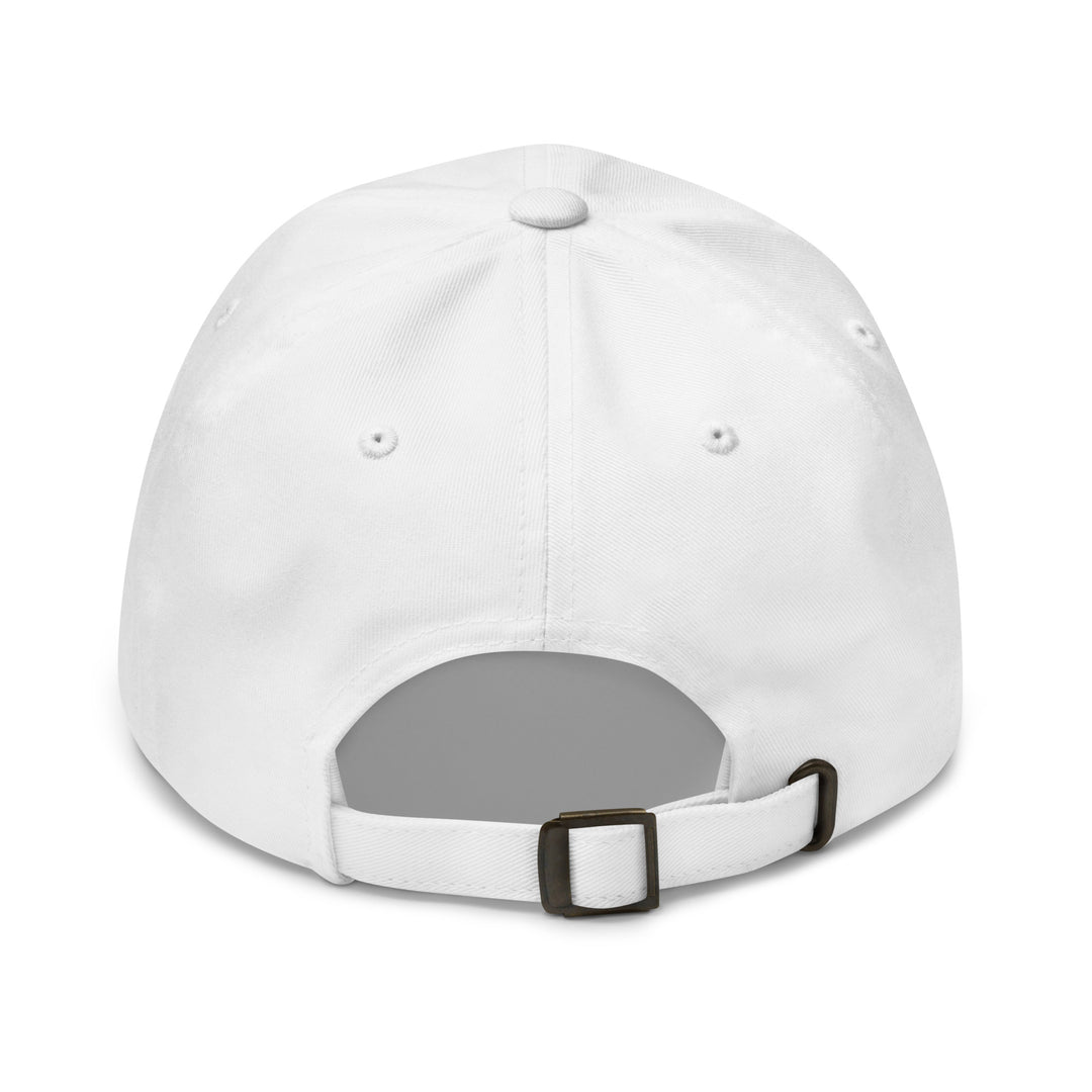 Close up of  ÉQUILIBRE Signature Cap fabric stitching premium finish adjustable strap