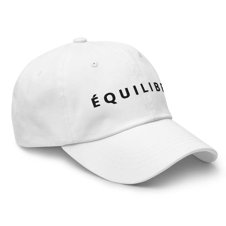 White  ÉQUILIBRE Signature Cap front view minimalist design casual fashion wear