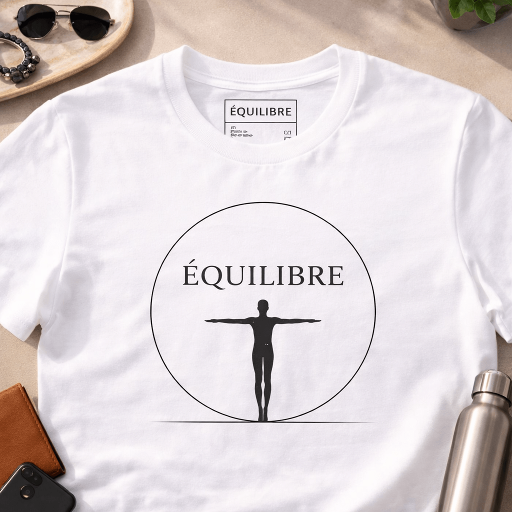 ÉQUILIBRE Signature Balance Tee  front view clean design minimalist casual fashion