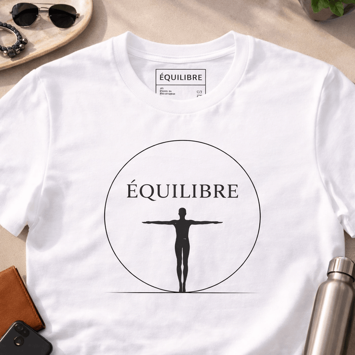 ÉQUILIBRE Signature Balance Tee  front view clean design minimalist casual fashion