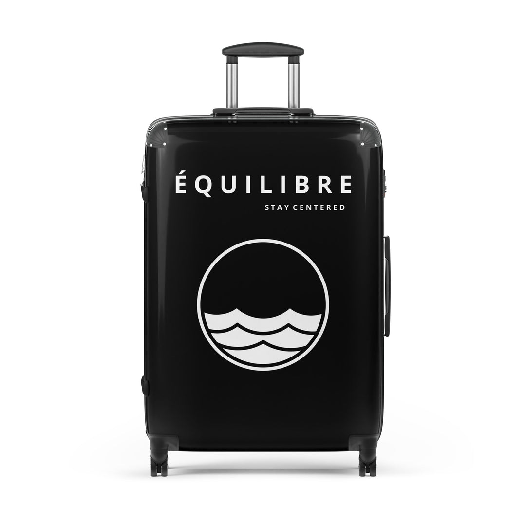 Black ÉQUILIBRE Suitcase Travel with Masteryfront view hard shell minimalist travel luggage design