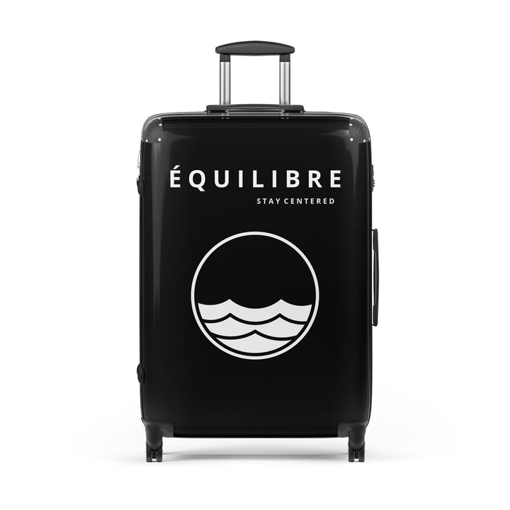 Black ÉQUILIBRE Suitcase Travel with Masteryfront view hard shell minimalist travel luggage design