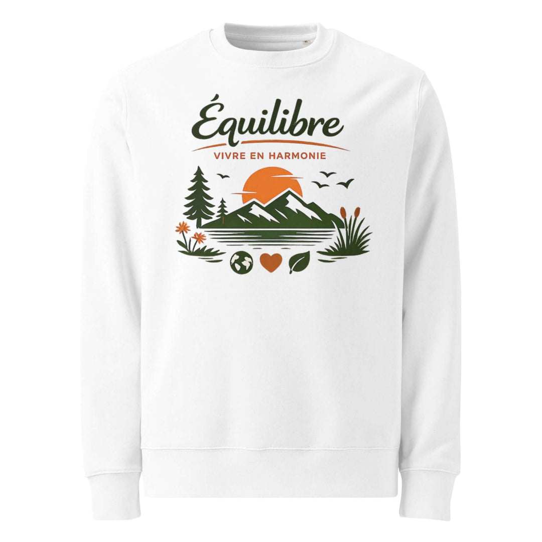 ÉQUILIBRE Live in Harmony Sweatshirt  front view minimalist design calm lifestyle fashion