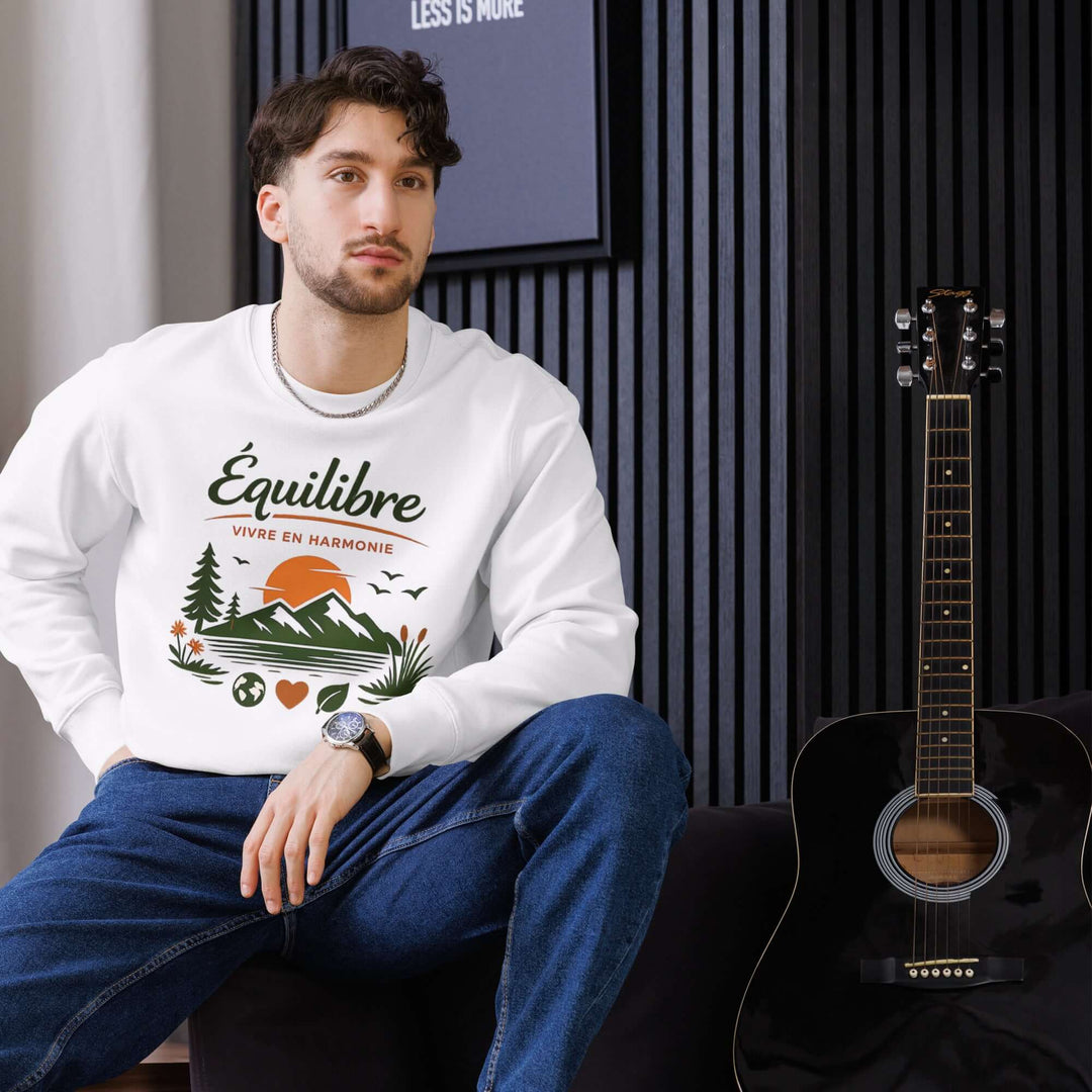 ÉQUILIBRE Live in Harmony Sweatshirt worn casually stylish outfit calm and balanced lifestyle