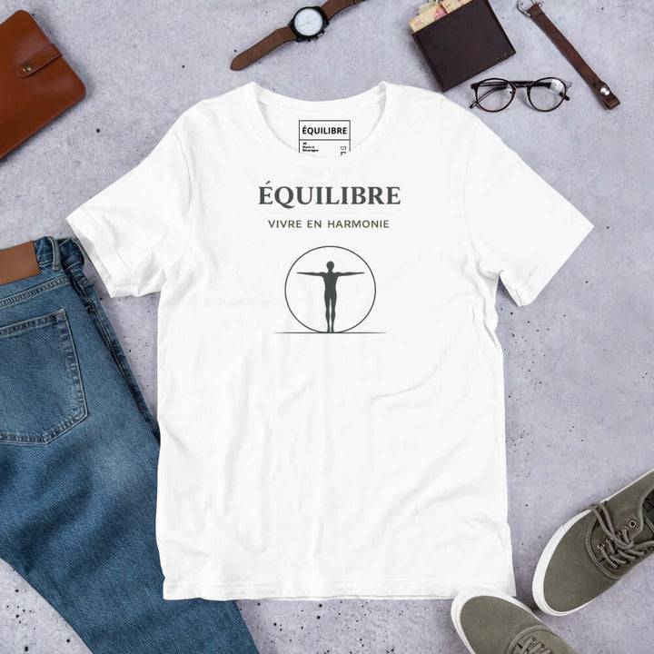 Close up of ÉQUILIBRE Live in Harmony Teesoft cotton fabric premium stitching detail